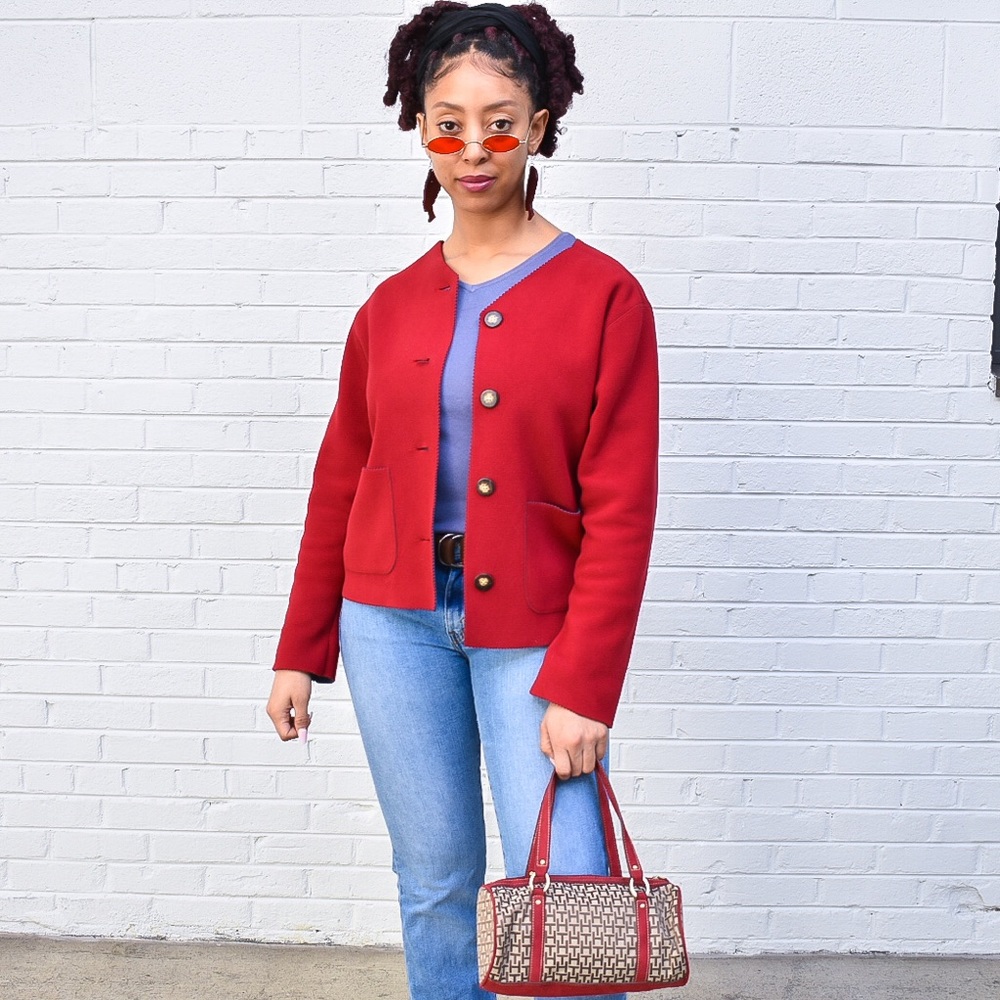 Susan Bristol bright red jacket sz small petite
